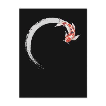 koi japanese enso circle carp fish postinvitations