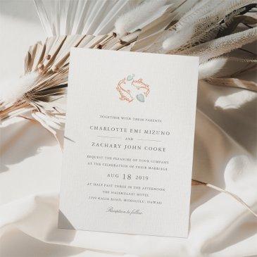 koi pond wedding invitation