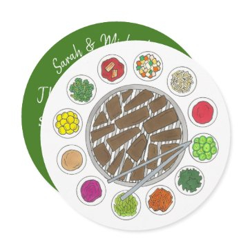 korean bbq barbecue roast bulgogi banchan food invitation