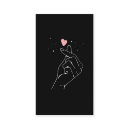 Small Kpop Drama Korean Finger Heart Saranghae Business Invitations Front View