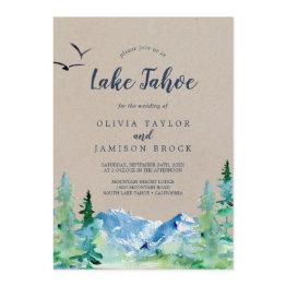 Small Kraft Lake Tahoe Mountain Destination Wedding Invitation Front View