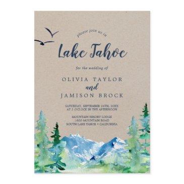 kraft lake tahoe mountain destination wedding invitation