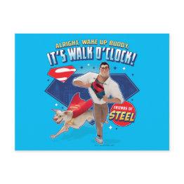 Small Krypto & Superman - It's Walk O'clock! Postinvitations Front View