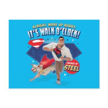 krypto & superman - it's walk o'clock! postinvitations