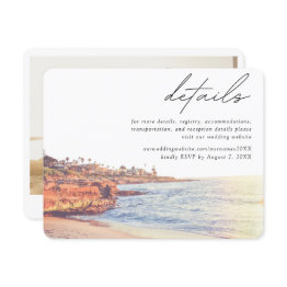 Small La Jolla Cove Beach Wedding Details Enclosure Invitations Front View