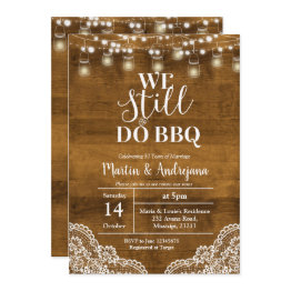 Small Lace Wedding Anniversary We Still Do Bbq Invite Front View