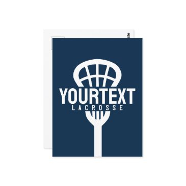 lacrosse player custom text team mesh sport stick postinvitations