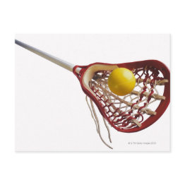 Small Lacrosse Stick And Ball Postinvitations Front View