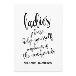 Small Ladies Bathroom Basket Affordable Sign Front View