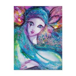 Small Lady Blue Mask Elegant Masquerade Party Invitation Postinvitations Front View