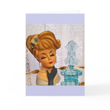 lady head vase blue roses perfume bottle glam invitations
