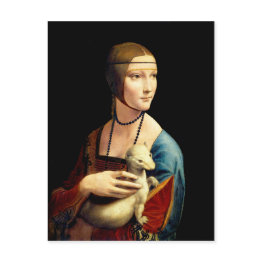 Small Lady With An Ermine By Leonardo Da Vinci Postinvitations Front View