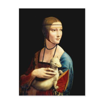 lady with an ermine by leonardo da vinci postinvitations