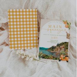 Small Lake Como Bachelorette Weekend Invitation Front View