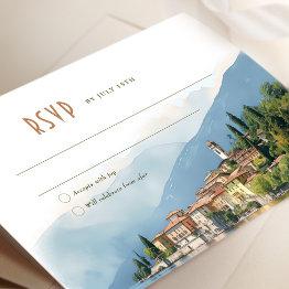 Small Lake Como Italy Rsvp Wedding Insert Destination In Invitation Front View