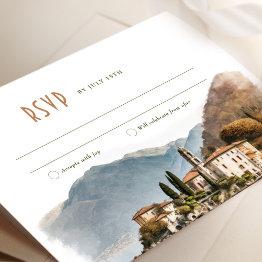 Small Lake Como Italy Rsvp Wedding Insert Destination Invitation Front View