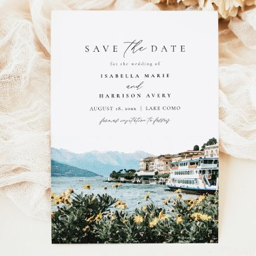 lake como watercolor italy skyline save the date i invitation