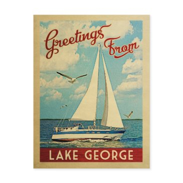 lake george postinvitations sailboat vintage new york