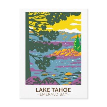 lake tahoe emerald bay california vintage postinvitations