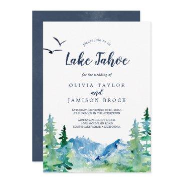 lake tahoe mountain destination wedding invitation