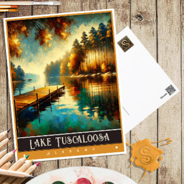 lake tuscaloosa, alabama | vintage painting postinvitations