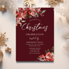 Small Large Corporate Gala Holiday Christmas Party Invitation Front View