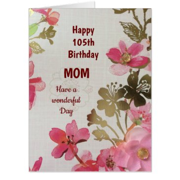 large happy 105th birthday mom invitations