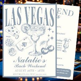 Small Las Vegas Bachelorette Party Customized Itinerary Invitation Front View