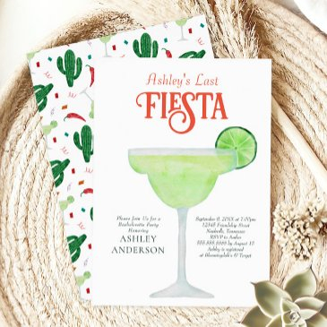 last fiesta margarita bachelorette party invitation