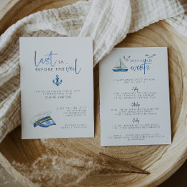 Small Last Sail Before The Veil Bachelorette Invitation Front View