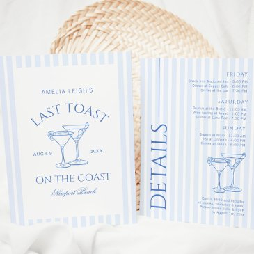 last toast on the coast bachelorette weekend invitation