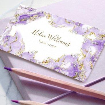 lavender purple ink marble business invitations