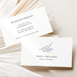 Small Lavender Watercolor Floral Business Invitations Front View