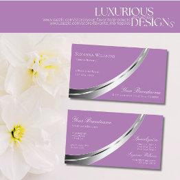 Small Lavender With Decorative Silver Decor Professional Business Invitations Front View