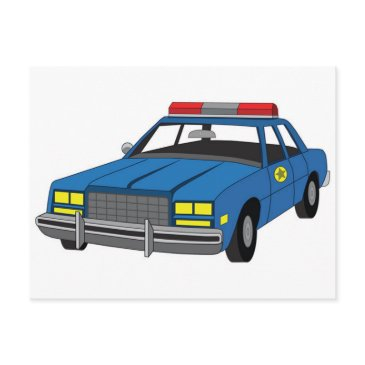 law enforcement academy grad police car postinvitations