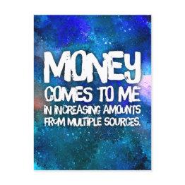 Small Law Of Attraction Money Manifestation Quote Postinvitations Front View