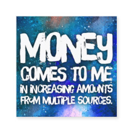 Small Law Of Attraction Money Manifestation Quote Wealth Square Business Invitations Front View