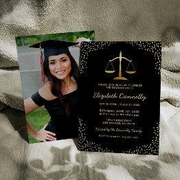 Small Law School Graduation Party Invitation Front View