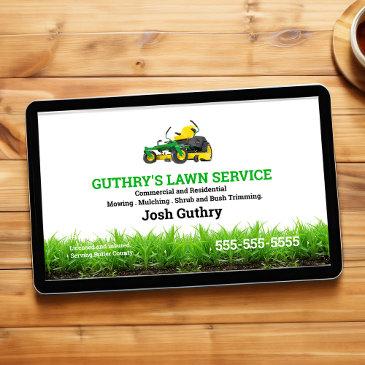 lawn service business invitations with zero turn mower