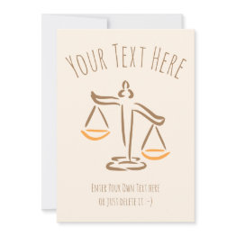 Small Lawyer | Attorney | Judge | Law Firm / Office Invitation Front View