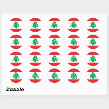 lebanon & lebanese flag patriots, holiday / sports classic round sticker
