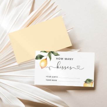 lemon guess how many kisses bridal game enclosure invitations