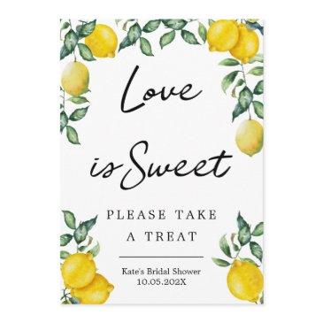 lemons love is sweet take a treat favor sign small invitation