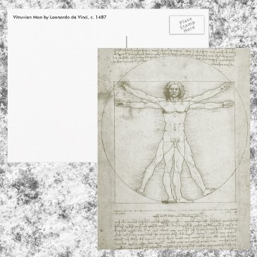 leonardo da vinci's vitruvian man postinvitations