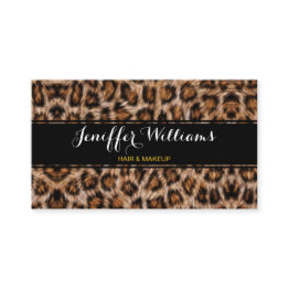 Small Leopard Spots Fur Jaguar Animal Cat Skin Pattern  Business Invitations Front View