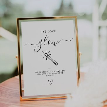 let love glow wedding sign template minimalist