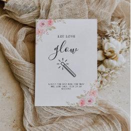 Small Let Love Glow Wedding Sign Template Rose Front View