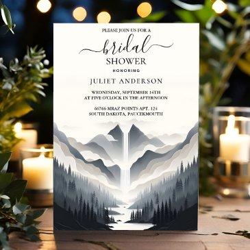 let river rain cloud smoky mountain bridal shower invitation