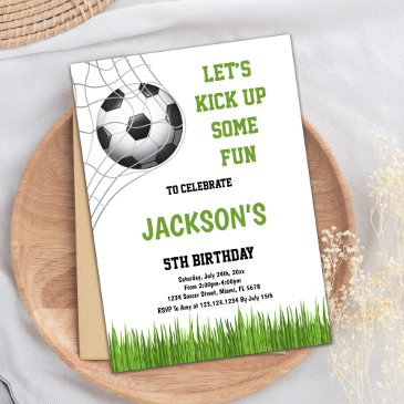 let’s kick up some fun soccer birthday invitation