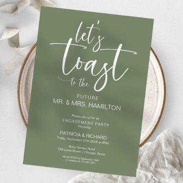 let’s toast chic calligraphy engagement party invitation
